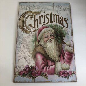 Celebrate‎ It Pressed Wood Plastic Christmas Blush Old World Santa Sign